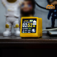 Warkul WIFI Mini Đồng Hồ Hoạt Hình Hiển Thị Lịch Thời Tiết Thời Tiết Ngày Nhiệt Độ Độ Độ Ẩm Tốc Độ Gió Hiển Thị Có Thể Điều Chỉnh Độ Sáng 6 Chế Độ Màn Hình Đồng Hồ Để Bàn