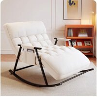 WARM HOME Ghế Lười Thư Giãn Ghế Bập Bênh Đôi Có Gác Chân, Ghế Sofa Lười Khung Thếp Kích thước lớn đôi Swing Chair