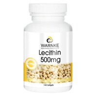 Warnke Lecithin 500mg ohne Gentechnik (100 Softgels) – Tinh chất mầm đậu nành bổ trí nhớ, tập trung, giảm căng thẳng