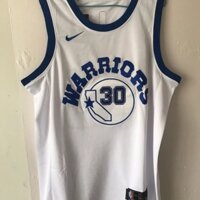 Warriors 30 ball jersey vớ phiên bản mới vải thêu áo vest trắng nam đồng phục bóng rổ