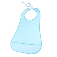 Waterproof Adult Elderly Bibs with Catch Meals Eating Feeding Apron - Light Blue