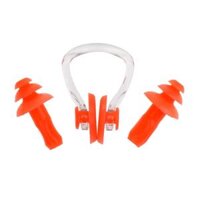 Waterproof Soft Silicone Swimming Earplugs Ear  and Nose Clip Set Sports Swimming Pool Accessories Random Color