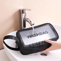 Waterproof Travel Bag Transparent Makeup Toiletry Clear Wash Pouch Black S - Black S