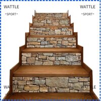 Wattle stair risers stickers, vinyl 39,37 x 7,08 inch self-adhesive, staircase stickers peel and stick 6 bước