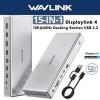 Wavlink 10K USB C DisplayLink Dock cao cấp 15 trong 1 Dock Laptop với 100W Sạc 2.5G LAN, USB 3.2-A / C, USB-C (UG75PD1-DH2)