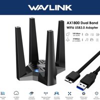 Wavlink AX1800 USB WiFi 6 Adapter WiFi Dongle Cho PC Với Ăng Ten 4x3dBi