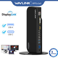 Wavlink Universal Docking Station USB 3.0 HUB với Displaylink Màn hình Video HD 1080P kép 2K Hỗ trợ DVI / HDMI / VGA Gigabit Ether 6 cổng USB cho máy tính xách tay / máy tính để bàn