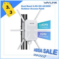 WAVLINK WiFi6 Outdoor Access Point, Dual Band 2.4G+5G AX3000 Long Range Outdoor WiFi Mesh Extender with PoE