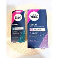 Wax Triệt Lông Mặt, Chân & Toàn Thân Veet Expert Wax Strips