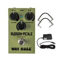 Way Huge WM42 Russian Pickle Fuzz MK III Smalls Series Distortion Effect Guitar Pedal Bundle with Simple Three Knob Control Interface with AC Power...