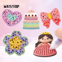 Way2top 1 / bộ Trò chơi xếp hình, Bút hạt chấm câu đố ghép hình DIY, Ống thử nghiệm đa chức năng Đồ chơi giáo dục gia đình bằng nhựa cho trẻ em