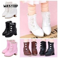 WAY2TOP 1 Đôi Giày Búp Bê, Giày Bốt Cao Cấp Mini Bằng Da PU 1 / 12, Thay Đổi Trò Chơi Thay Thế Trang Phục Đồ Chơi Phụ Kiện Giày Bốt Thu Nhỏ Cho Ob11 / Bjd