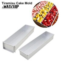 Way2top 1 Khuôn Bánh Tiramisu, Khuôn Nướng Bánh Bạc Hình Chữ Nhật, Loại Hoạt Động / Cố Định Hợp Kim Nhôm Dụng Cụ Nướng Bánh Mì Bánh Brownie