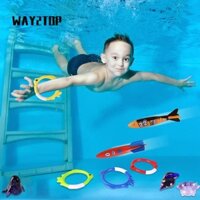 WAY2TOP 20 CÁI Đồ chơi lặn dưới nước, Đồ chơi bể bơi vòng nhựa, Quà tặng hình cá đầy màu sắc Bộ gậy lặn trẻ em