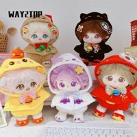 Way2top Bộ quần áo búp bê 20cm, Quần áo búp bê dễ thương DIY, Thời trang đầy màu sắc hoạt hình thu nhỏ Bộ đồ búp bê BJD