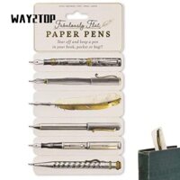 Way2top Bút giấy phẳng tuyệt vời, Thẻ bút giấy hai mặt đa năng, Bút đánh dấu phẳng mực đen siêu mỏng thực tế để viết và đánh dấu trang