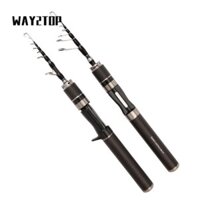 Way2top Cần câu đầy đủ Bộ dụng cụ, Cần đúc Bộ cần câu bằng sợi thủy tinh, Dụng cụ câu cá du lịch Máy câu cá bằng kính thiên văn Spincast Cần câu siêu ngắn Combo câu cá