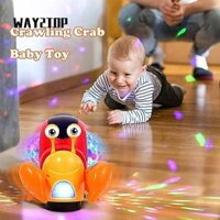 Way2top Đồ chơi cua bò, Đồ chơi giáo dục học tập sớm Xe đồ chơi ốc sên điện, Âm thanh và ánh sáng ABS chất lượng cao Tự động phát sáng Đồ chơi di chuyển cho trẻ em