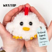 Way2top Hỗ trợ cảm xúc Móc gà, Phim hoạt hình có thẻ tích cực Búp bê gà đan tích cực, Nhân vật động vật sang trọng thủ công dễ thương sáng tạo cho bạn bè Trẻ em