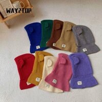 Way2top Mũ Trùm Đầu Cho Bé, Mũ Khăn Một Mảnh Dệt Kim Ấm Áp, Bảo Vệ Tai Trẻ Em Balaclava Mũ Trẻ Em
