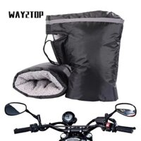 Way2top Tay Lái Xe Máy Muffs, Sang Trọng Lót Dày Ấm Áp Xe Đạp Tay Cầm, Chống Thấm Nước Bảo Vệ Tay Lái Găng Tay