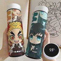 [Wayitrs] Demon Slayer Muichiro Cốc giữ nhiệt thông minh Công suất lớn Thép không gỉ Di động Đo nhiệt độ có giá trị cao Hiển thị Cốc nước Ngoại vi học sinh Holi