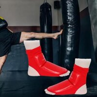Wbmoon dụng cụ bảo vệ chân da PU đàn hồi EVA lót mu bàn chân bảo vệ hỗ trợ mắt cá chân cho nam nữ trẻ em Người lớn Kickboxing Đấu Vật thể thao