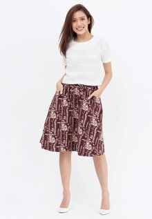 Set áo và chân váy xòe trắng Cirino