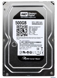 WD Black 500GB Performance Desktop Hard Drive: 3.5-inch, SATA 6 Gb/s, 7200 RPM, 64MB Cache (WD5003AZEX)