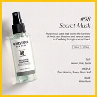 W.DRESSROOM Nước Hoa Trong Suốt NO.98 Secret Musk 70ml