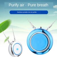 Wearable Necklace Air Purifier Portable Negative Ion Generator USB - Blue