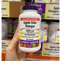 Webber naturals Apple cider vinegar +Chrominum 500mcg/5mcg, hộp 360v; T7/2027