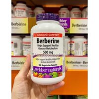 Webber Naturals Berberine 500mg, hộp 180 viên; HSD 2028