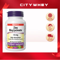 Webber Naturals Zinc Bisglycinate 50mg hộp 140 viên Viên Uống Bổ sung kẽm Hỗ trợ sức khỏe toàn diện