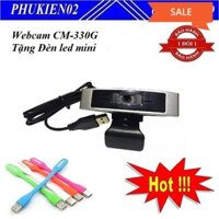Webcam cho máy tính, PC, Laptop CM-330G Tặng kèm Đèn led mini cổng USB siêu sáng