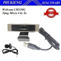 Webcam CM330G Dùng Cho Máy Tính, Laptop Full HD 1080 Tặng kèm Micro Cài Áo Mini cao cấp - Hàng chính hãng