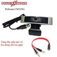 Webcam CM330G thích hợp dùng cho máy tính bàn, Laptop, Tivi thông minh + Tặng dây gộp mic loa