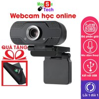 Webcam có mic Full HD 1080P dùng cho máy tính để dạy và học trực tuyến Tặng lót chuột siêu xinh