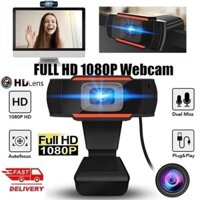Webcam Full HD 1080P Góc rộng 90 ° với Micrô khử tiếng ồn Tích hợp Xoay & Xoay nghiêng USB Cắm và Phát Webcam Hội nghị V