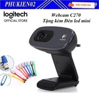 Webcam Logitech C270 - Gọi video HD 720p Tặng kèm Đèn led mini cắm cổng usb siêu sáng uốn cong tùy chỉnh - Chính hãng