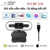 Webcam máy tính 4K / 2K / Full HD Tích Hợp Micro Và Đèn LED Vòng - Thu hình cho máy tính, tivi