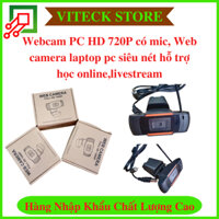 Webcam PC HD 720P có mic, Web camera laptop pc siêu nét hỗ trợ học online,livestream...