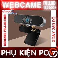 Webcame FullHD 1080 Xoay 360 Rõ nét Chân thực Tích Hợp Micro Cho Máy Tính