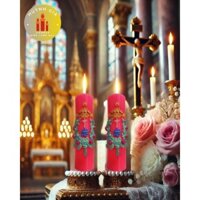 Wedding candle - Nến cưới Công Giáo - Đèn cầy cưới Công Giáo màu Hồng