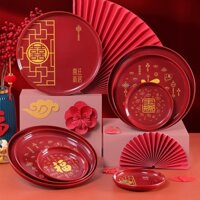 [WEDDING] Mâm Bưng Quả Đám Cưới, Lễ Hỏi, Dạm Ngõ - Khay Trà Rượu Trầu Cau -  May Mắn Tài Lộc | Song Hỷ Cát Tường