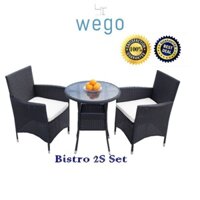 WEGO Bộ Bàn Ghế Mây Nhựa/ Bàn Ghế Sân Vườn với 2 ghế ngồi //Outdoor Furniture Rattan Chair Set Garden Chair Table Dining