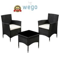 WEGO Bộ bàn ghế mây nhựa ngoài trời/ Bàn ghế sân vườn//Outdoor Furniture Rattan Chair set Garden Dining Table set2seater
