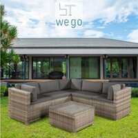 WEGO BỘ SOFA MÂY NHỰA NGOÀI TRỜI/ BỘ SOFA SÂN VƯỜN 5 CHỖ NGỒI//Outdoor Furniture Rattan Chair Sofa Set Balcony Table Gar