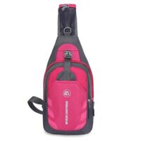Weikani Sling Bag Chest Pack Causal Crossbody Shoulder Bag Travel Backpack Daypack - Rose red