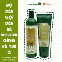 WEILAIYA - Dầu gội Dầu xả GỪNG HÀ THỦ Ô 400ml + 250ml - dành cho tóc rụng, gàu, khô xơ - ANGEL GARDEN SPA BẦU - MẸ & BÉ